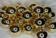 Mixed Lot 24 Gold Blown Glass Christmas Ball Ornaments