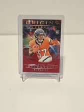 RJ Harvey 2025 Panini Origins RC #141 Rookie Card Red SP 209/225 Broncos