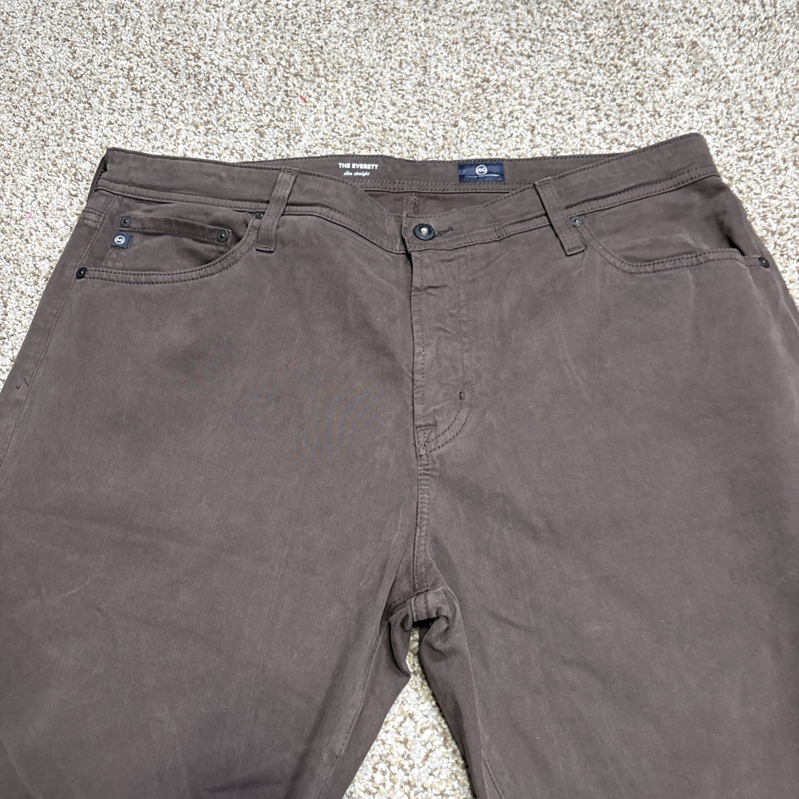 AG Adriano Goldschmied Everett Slim Straight Brown Pants Mens 38x34 Fits 38 X 35 - View 2