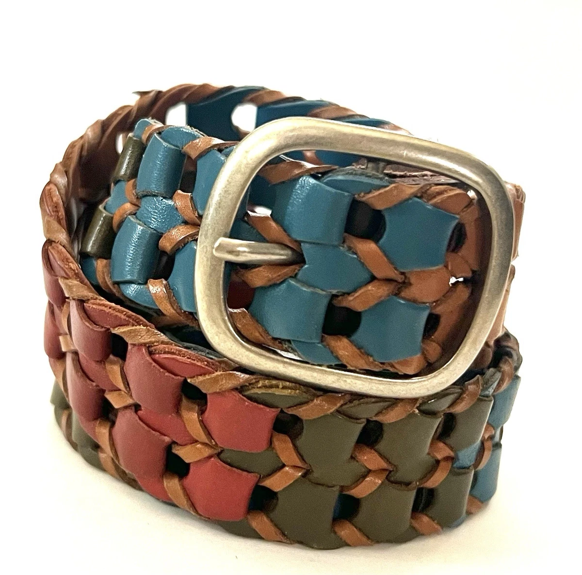 Leather Braided/Woven Belt Multicolor Belts for Men for sale  display picture 1