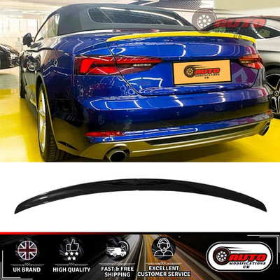 Audi A5 S5 B9 Cabrio Glanz Schwarz Heck Kofferraum Spoiler Lippe Flügel Body Kit 2017+