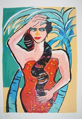 Bach, Elvira - Under the Palm Tree - 3D Construction - Hand Signed