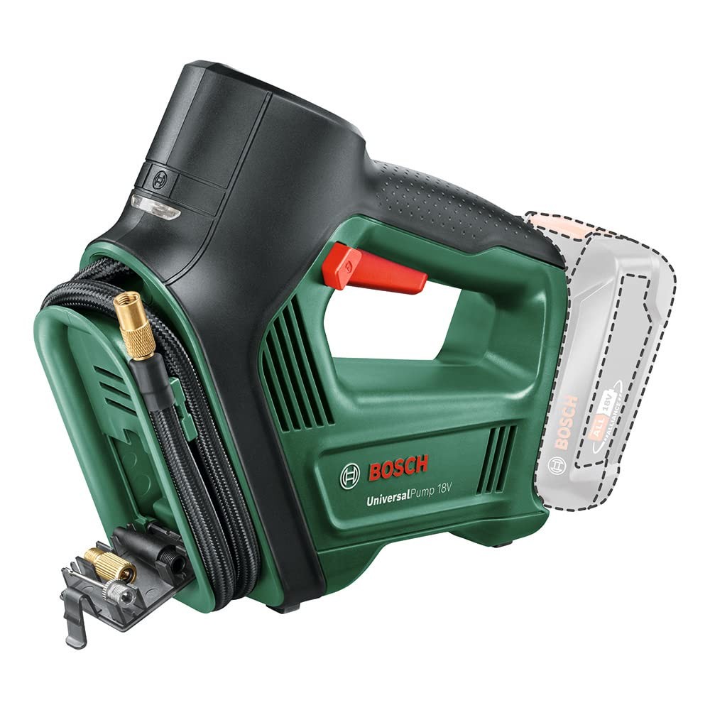 Bosch UPUMP118H Cordless Air Pump, Bike & Ball, Schrader,Presta & British Valves