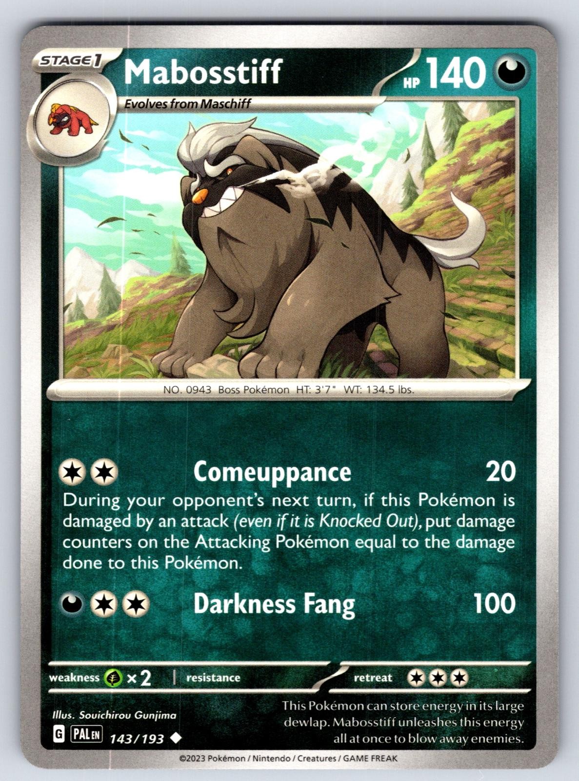 Mabosstiff - 143/193 Paldea Evolved - Uncommon - NM/M - Pokemon