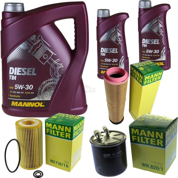 MANN-FILTER Inspektionspaket 7L Mannol Diesel Tdi 5W-30 FüR Mercedes E-Klasse-image