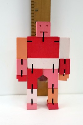 Cubebot David Weeks Wood Cube Robot Twist Toy Puzzle Game Areaware 7 Inch