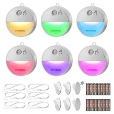 EverBrite 6-Pack LED Motion Sensor Night Light Dimmable Night Light 15 RGB Color