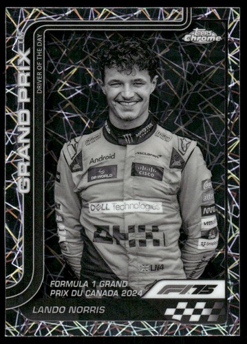2025 Topps Chrome Formula 1 Black and White Lazer Refractor 130 Lando Norris DOD