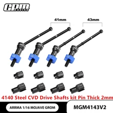 GVM 4140 Steel CVD Drive Shafts kit Pin Thick 2mm For ARRMA 1/16 Mojave Grom US