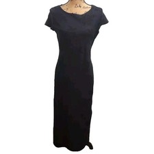 Mark Farrel Small Black Maxi Dress Short Sleeve Fitted Bodycon Cocktail Party