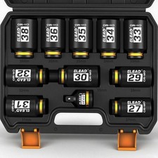 12 Drive Deep Impact Socket Set 11-piece Metric Wheel Axle Nut Wrench Large