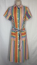 Christopher John Rogers x Target Shirt Dress 0 Rainbow Stripe Short Sleeve Belt