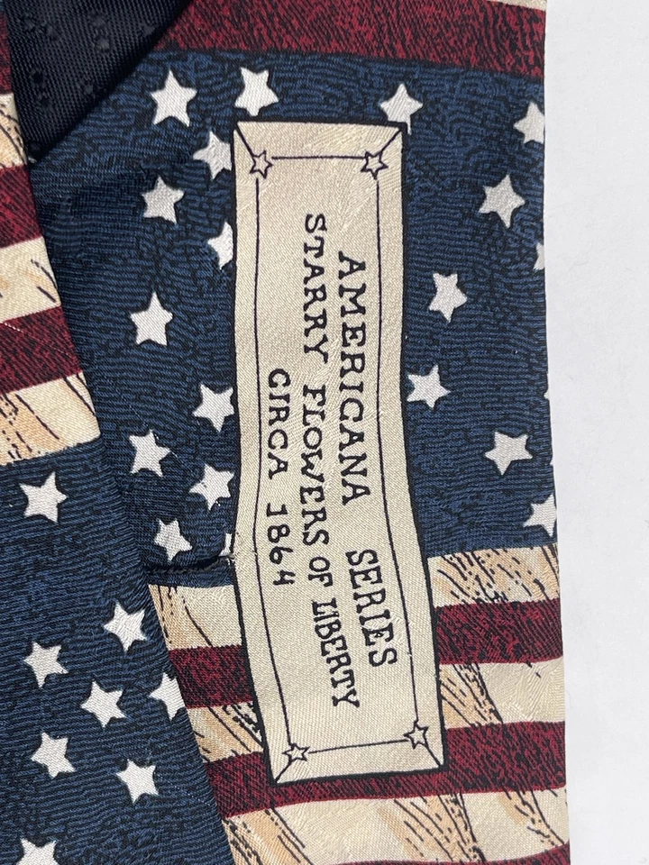 Vintage USA Flag Tie Lot Mens Silk Patriotic Americana Boulder XMI Max Raab 90s - Image 4 of 4