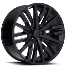 22x9" GM Split-6 Spoke Wheels FR 97 Gloss Black OEM Replica Rims (S04)