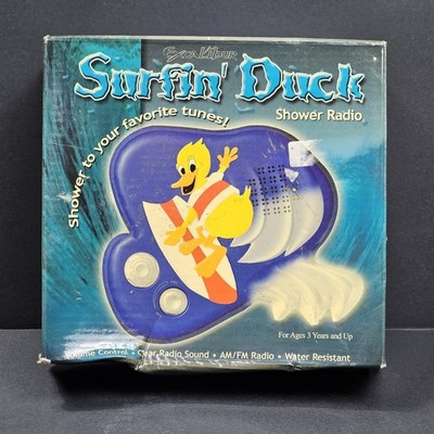Excalibur Surfin' Duck AM/FM Shower Radio Water Resistant Portable Bath Tuner