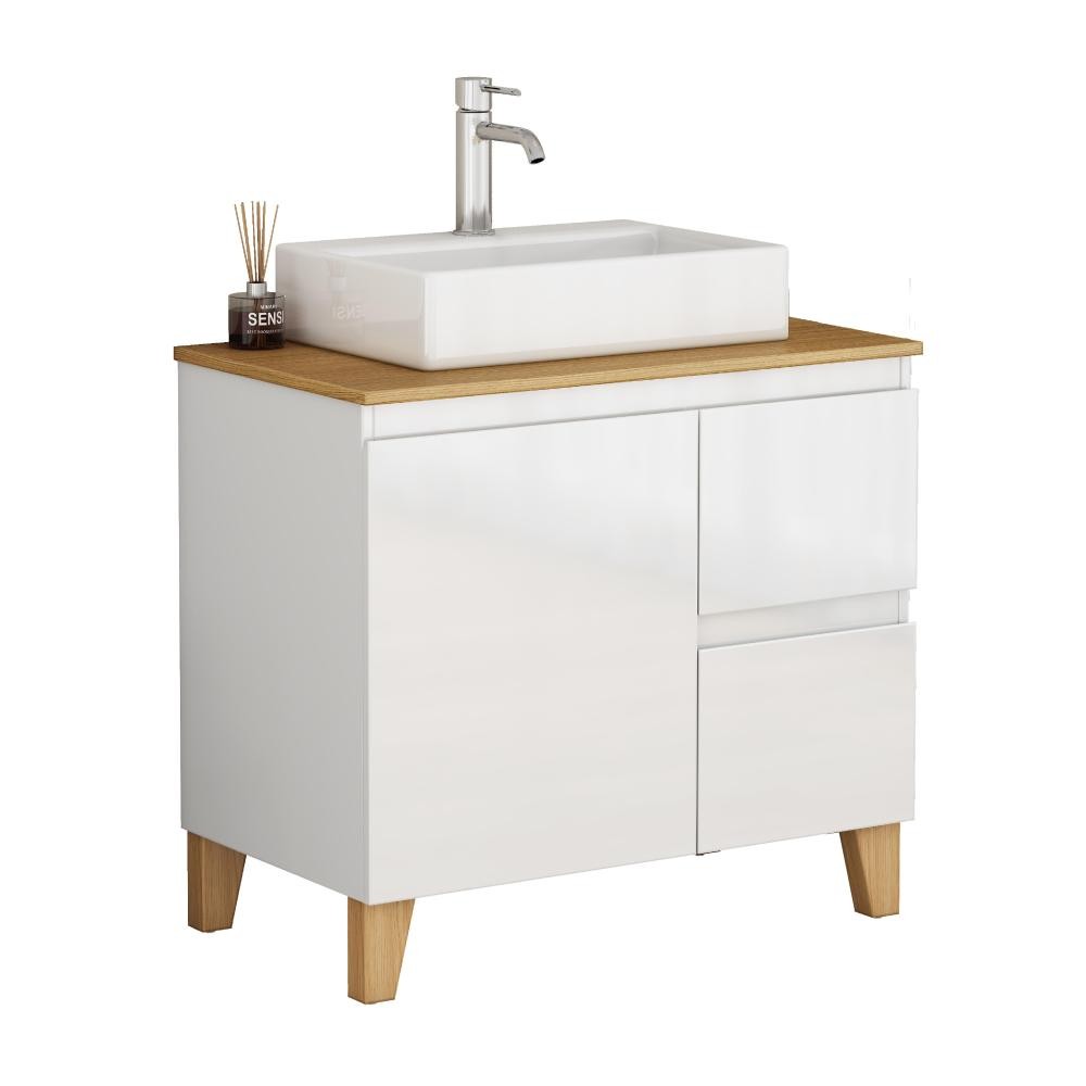 31.5" Modern Bathroom Vanity w/ Sink, Soft-Close Drawers, White