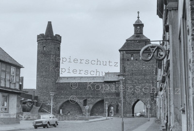 GDR Bernau near Berlin Steintor Car/Photo Print 20x30 B/W approx. 1980 No. 18_1126r
