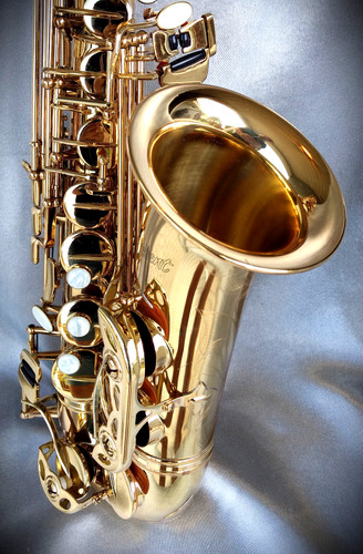 ACCENT AS710L Gold Alto Sax w/Accent Case & Clark+Fobes SF Mpc. - BEAUTIFUL HORN
