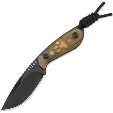 Kizer Cutlery Buddy Yellow PEI Ultem Nitro-V Fixed Blade Knife w/ Sheath 1081A1