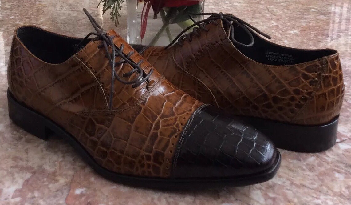 Paul Fredrick Black Crocodile Pattern Oxfords s-l400.jpg main image 3