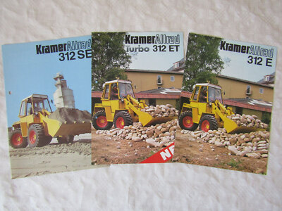 3 Prospekte Kramer Allrad Turbo 312ET 312SE und 312E von 1987/1988