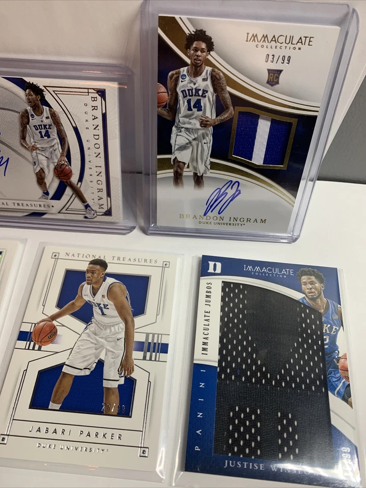 Lote de tarjetas deportivas Duke, Brandon Ingram, autógrafo, Jabari Parker, Winslow, NBA Foto 3 de 4