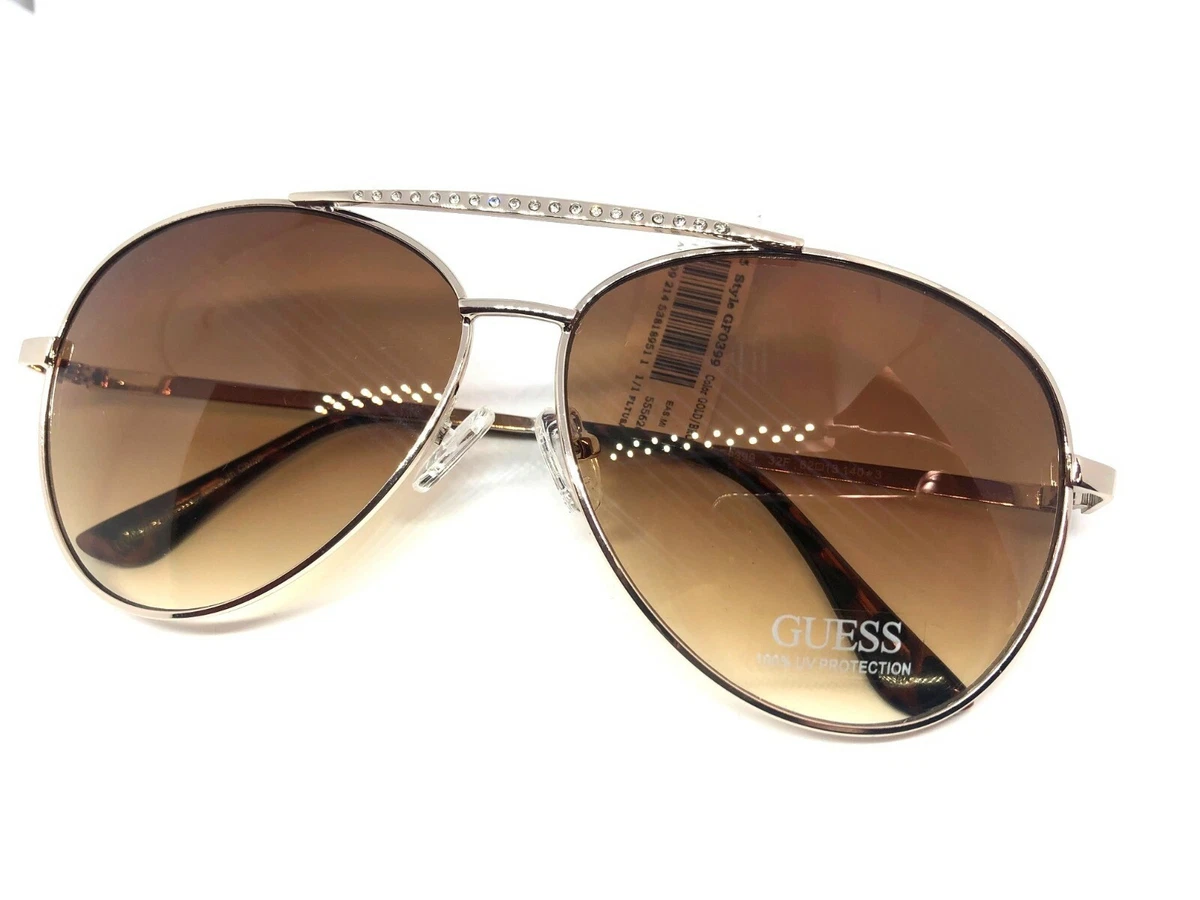 New GUESS GF0399 32F Gold Brown Womens Sunglasses eBay