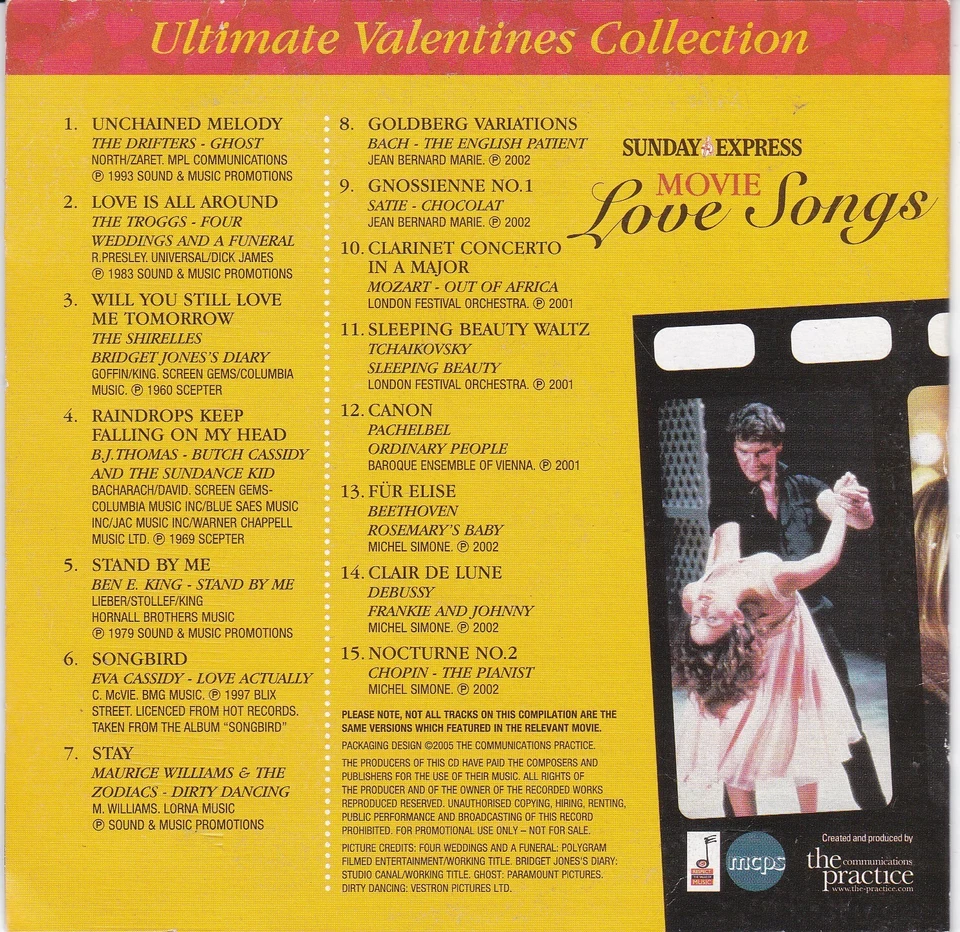 MOVIE LOVE SONGS ( SUNDAY EXPRESS Newspaper CD ) - Bild 2 von 3