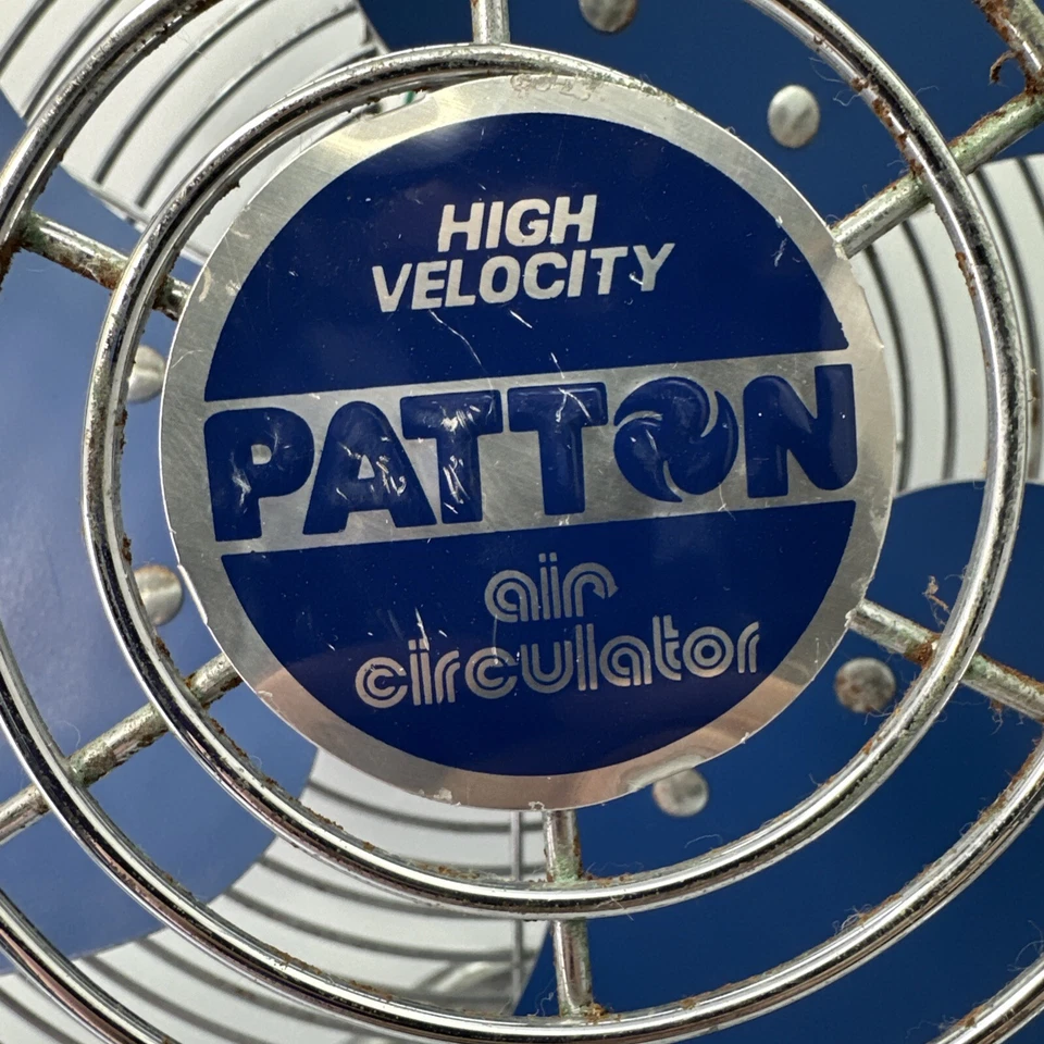 Vtg Patton Air Circulator High Velocity Industrial Fan 3-Speed Blue Blades Works - Image 3 of 4