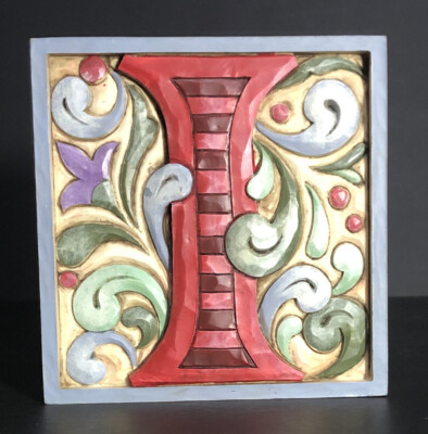 JIM SHORE HEARTWOOD CREEK BY ENESCO MONOGRAM BLOCK LETTER ''I'' NEW IN BOX