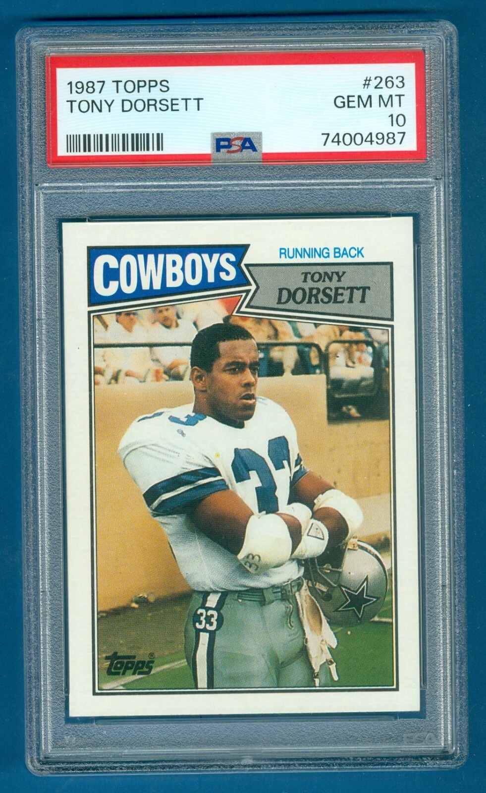 1987 Topps Football Tony Dorsett #263 Cowboys PSA 10 GEM MT