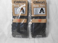 2 Caron Latch Hook Rug Yarn Pre Cut BLACK 0144 320 Count
