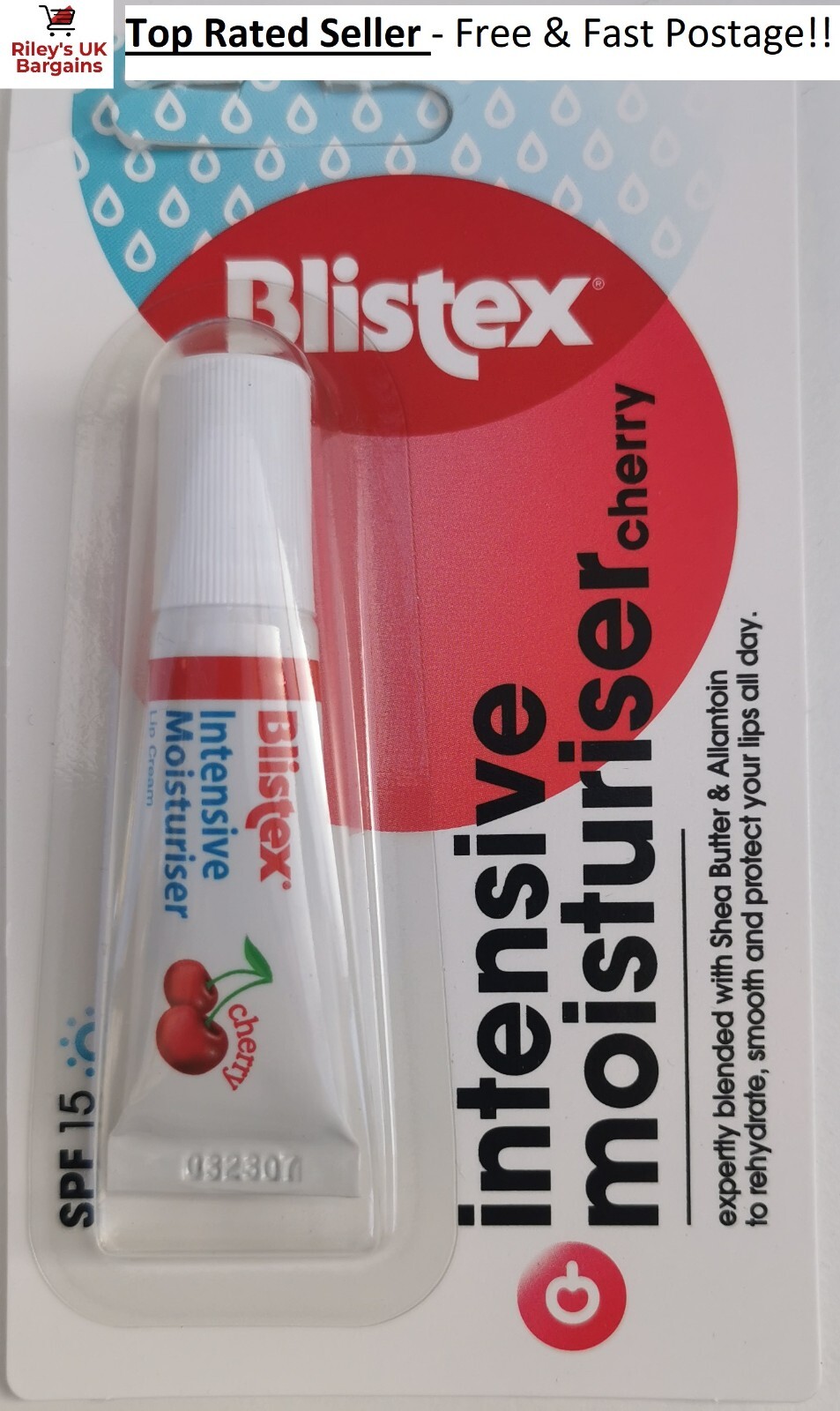 Blistex Cherry Intensive Moisturiser SPF 15 Lip Balm Cream 6ml Dry Chapped Lips