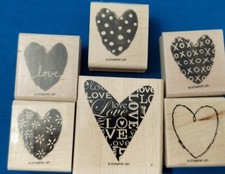 Stampin' Up Something New To Love Set Of 6 Wooden Rubber Stamps Two-Step - NEW