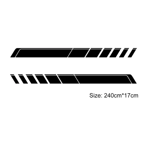 2x Black Truck Side Door Skirt Vinyl Sticker Stripe Graphic For Ford F-150 Etc - Picture 2 of 6
