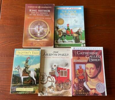 Lot of 5 Paperback Books Homeschool Young Adult Middle Ages Historical Fiction