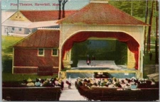 1910s Haverhill, Massachusetts Postcard PINE THEATRE Outdoor Play / Stage View
