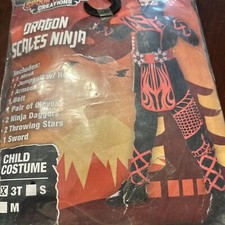 Spooktacular Creations Boys Ninja Costume, Dragon Scales Red  Black, 3T