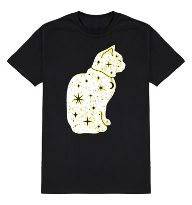 Cottagecore Cat Stars T-Shirt Mens Funny / Rural Cats Countryside