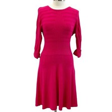 Eliza J Sweater Dress Womens Medium Ribbed Dopamine Preppy Minimalist Girly