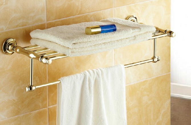 Brushed Gold Bathroom Hardware Accessories Set 4 Pieces