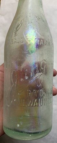 Jung Brewing Company Milwaukee WI Vintage Clear Glass Beer Bottle Embossed Logo - Picture 2 of 9