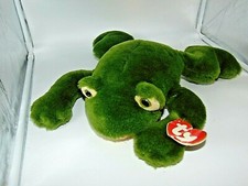 TY Classic Freddie Green Croaking Frog Plush Makes Noise 1991  