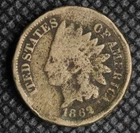 1862 Indian Head Penny - Beautiful Good Coin -   1099