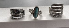 Stretch Band Rings Set of 4 Beautiful Costume Jewelry One Size