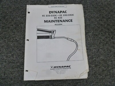 Dynapac CC222 CC222C CC232 Vibratory Roller Shop Service Maintenance Manual