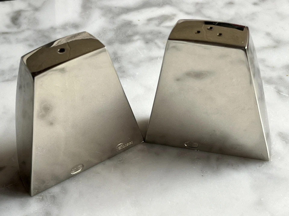 SALE E PEPE SET PHILIPPI DESIGN SALIERA E PEPIERA ARGENTO - Immagine 4 di 4