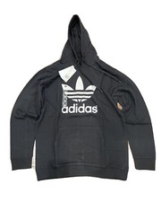 Adidas Original Trefoil Black Mens Pullover Hoodie Size Large DU0476 60