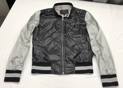 Guess Mens Black And Grey Windbreaker Rain Jacket Size XS