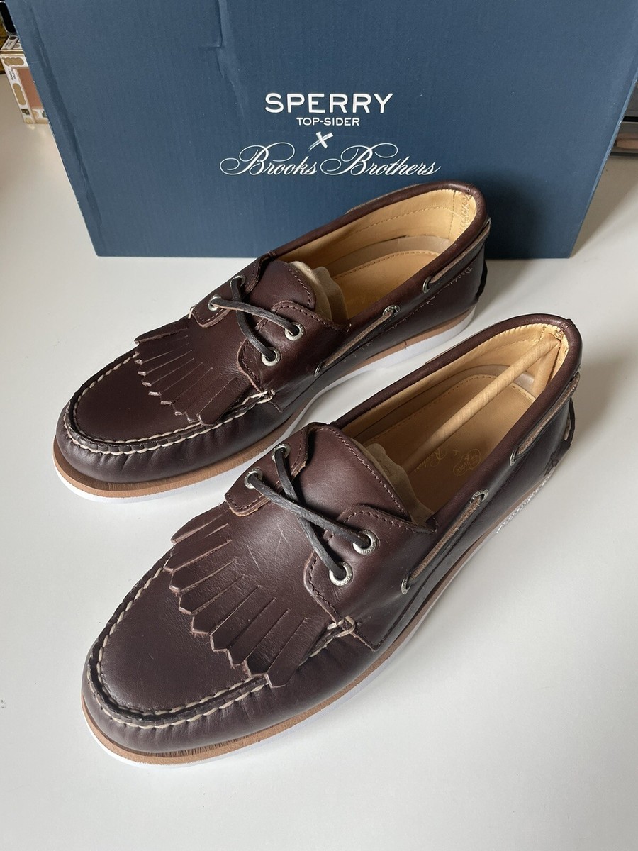 sperry x brooks brothers A/O 2-eye Kiltie Leather Boat Shoes
